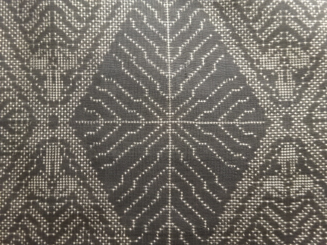 JAPANESE KIMONO / ANTIQUE KIMONO / SILK / DORO OSHIMA TSUMUGI / WOVEN RHOMBUSJAPANESE NAGOYA OBI / 5MARUKI